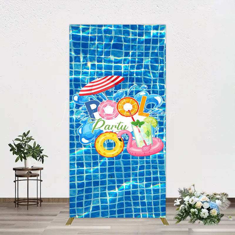 Lofaris Summer Splashing Swimming Pool Party Rectangle Backdrop