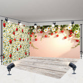 Lofaris Summer Strawberry Daisy Floral Room Set Backdrop