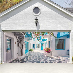 Lofaris Summer Sunshine Leisure Town Garage Door Banner