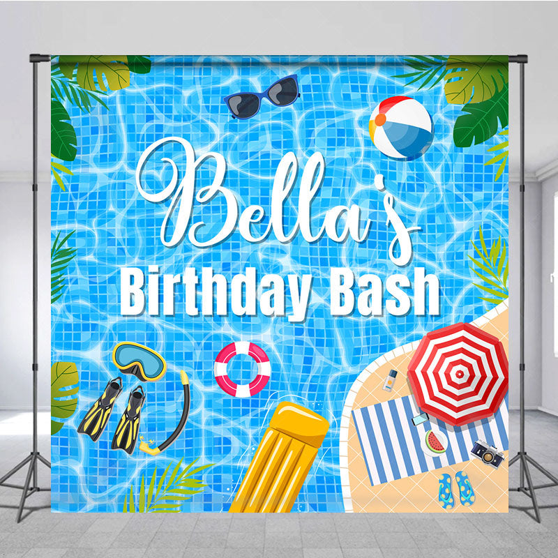 Lofaris Summer Swimming Pool Cool Custom Birthday Backdrop