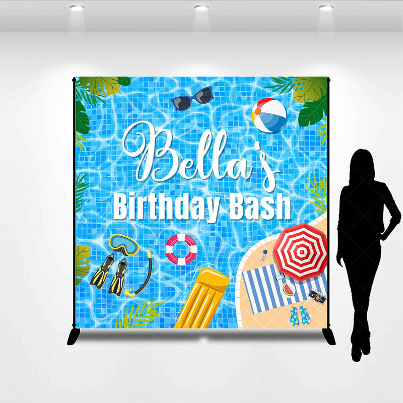 Lofaris Summer Swimming Pool Cool Custom Birthday Backdrop
