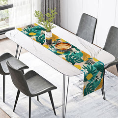Lofaris Summer Tropical Table Runner with Monstera and Floral Print for Hawaiian Luau Party Kitchen Decor