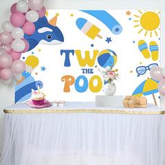Lofaris Summer Two The Pool Beach Cartoon Birthday Backdrop
