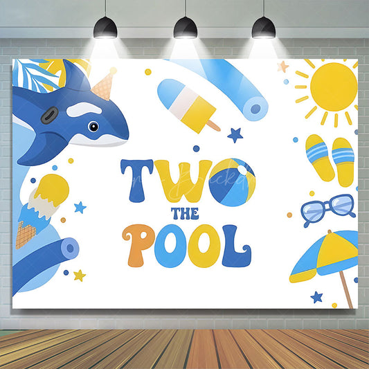 Lofaris Summer Two The Pool Beach Cartoon Birthday Backdrop
