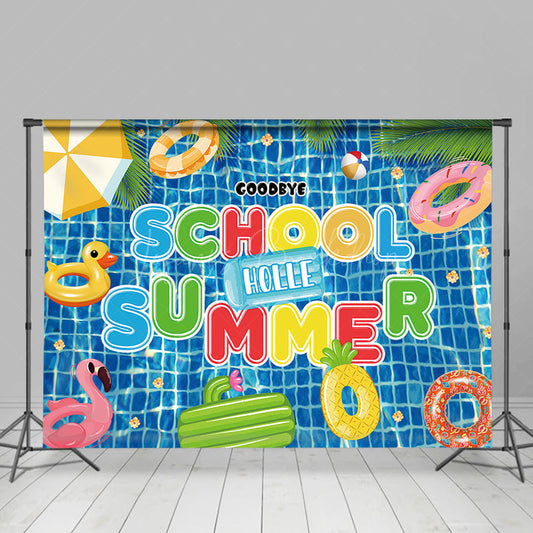 Lofaris Summer Vacation For Kids Pool Party Photo Backdrop