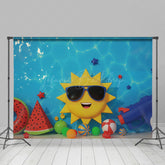 Lofaris Summer Vibe Cartoon Balloons Cake Smash Backdrop