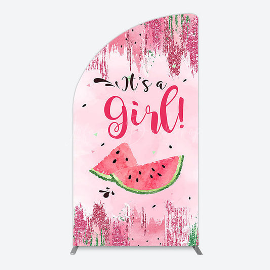 Lofaris Summer Watermelon Sweet Baby Shower Half Moon Arch Backdrop