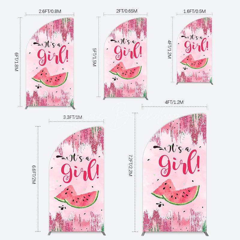 Lofaris Summer Watermelon Sweet Baby Shower Half Moon Arch Backdrop
