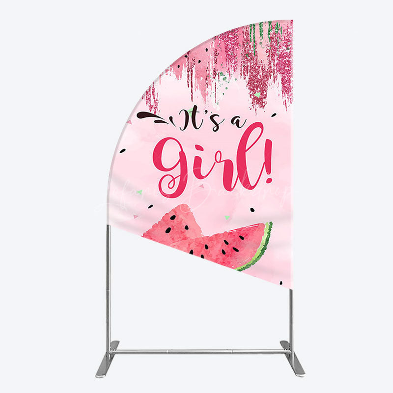 Lofaris Summer Watermelon Sweet Baby Shower Half Moon Arch Backdrop