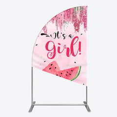 Lofaris Summer Watermelon Sweet Baby Shower Half Moon Arch Backdrop