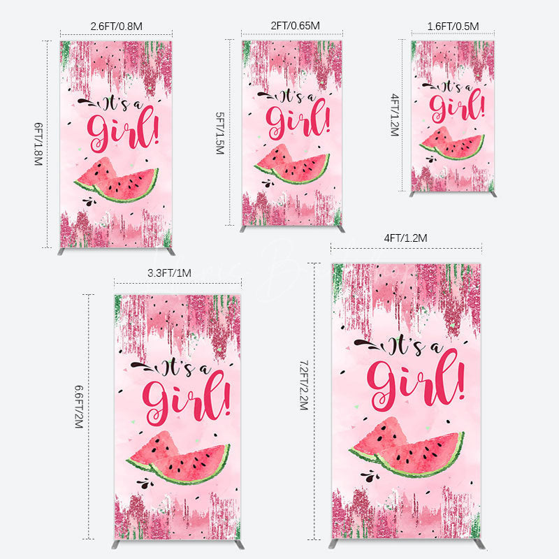 Lofaris Summer Watermelon Sweet Baby Shower Rectangle Backdrop