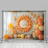 Lofaris Sun Balloon Floral Arch Curtain Cake Smash Backdrops