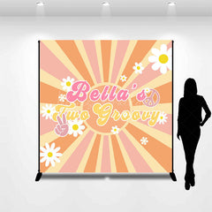 Lofaris Sun Daisy Two Groovy Custom Name Birthday Backdrop
