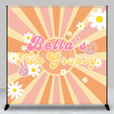 Lofaris Sun Daisy Two Groovy Custom Name Birthday Backdrop