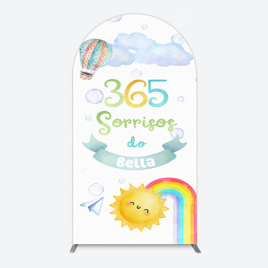 Lofaris Sun Rainbow 365 Sorrisos Do 1st Birthday Arch Backdrop