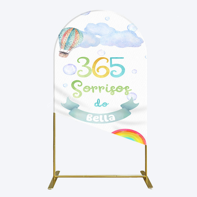 Lofaris Sun Rainbow 365 Sorrisos Do 1st Birthday Arch Backdrop