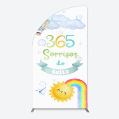 Lofaris Sun Rainbow 365 Sorrisos Do 1st Birthday Half Moon Arch Backdrop
