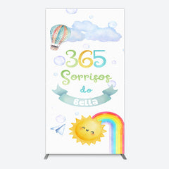 Lofaris Sun Rainbow 365 Sorrisos Do 1st Birthday Rectangle Backdrop