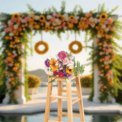 Lofaris Sunflower Arch Garland Lakeside Wedding Photo Backdrop