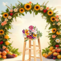 Lofaris Sunflower Garland Fruit Summer Backdrop For Photo