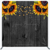 Lofaris Sunflower Grey Wooden Wedding Pillow Cover Backdrop