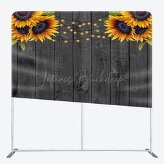 Lofaris Sunflower Grey Wooden Wedding Pillow Cover Backdrop