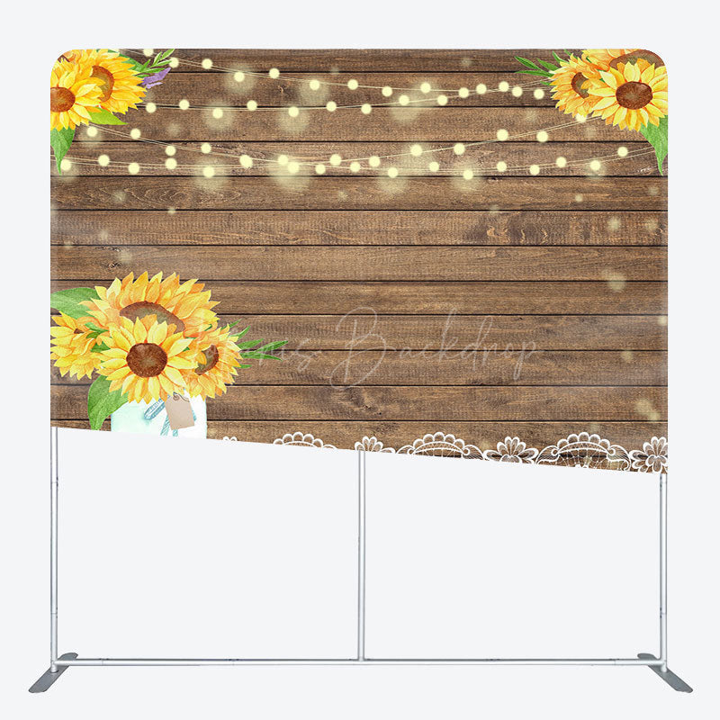 Lofaris Sunflower Lace Wooden Wedding Pillow Case Backdrop