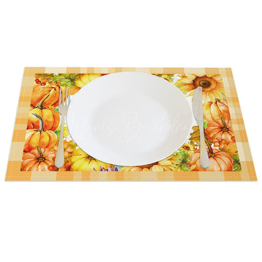 Lofaris Sunflower Pumpkins Hello Autumn Set of 4 Placemats