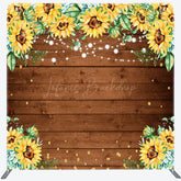 Lofaris Sunflower Wood Grain Wedding Pillow Cover Backdrop