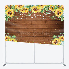 Lofaris Sunflower Wood Grain Wedding Pillow Cover Backdrop