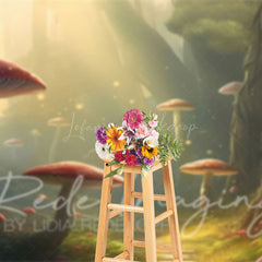 Lofaris Sunlight Mystical Mushroom Forest Photo Backdrop