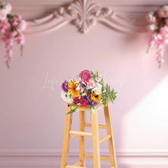 Lofaris Sunlight Pink Molding Floral Wall Wedding Backdrop