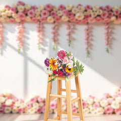 Lofaris Sunlight Rose White Wall Wedding Photography Backdrop