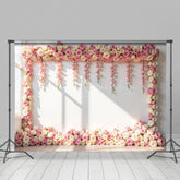 Lofaris Sunlight Rose White Wall Wedding Photography Backdrop