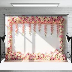 Lofaris Sunlight Rose White Wall Wedding Photography Backdrop
