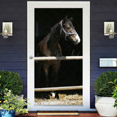 Lofaris Sunlight Rural Dark Horse Stable Animal Door Cover
