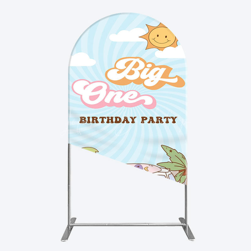 Lofaris Sunny Day Sky Big One Happy Birthday Arch Backdrop