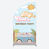Lofaris Sunny Day Sky Big One Happy Birthday Half Moon Arch Backdrop