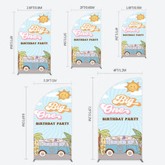 Lofaris Sunny Day Sky Big One Happy Birthday Half Moon Arch Backdrop