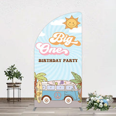 Lofaris Sunny Day Sky Big One Happy Birthday Half Moon Arch Backdrop