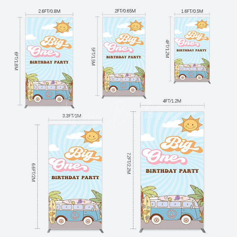 Lofaris Sunny Day Sky Big One Happy Birthday Rectangle Backdrop