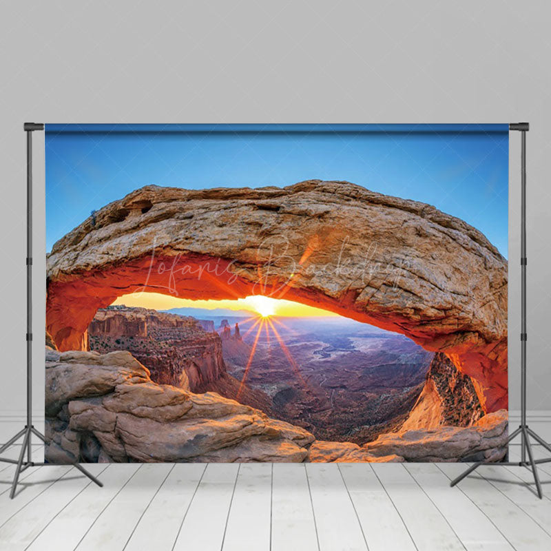 Lofaris Sunrise At Mountaintop Warm Sky Photography Backdrop