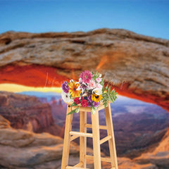 Lofaris Sunrise At Mountaintop Warm Sky Photography Backdrop