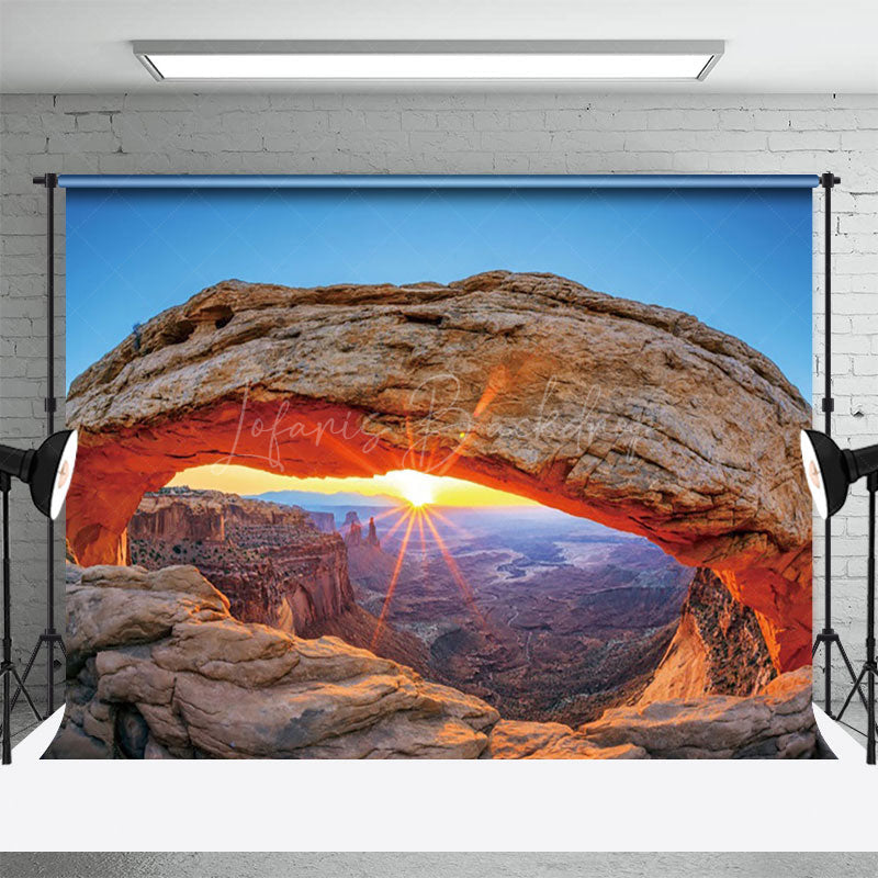 Lofaris Sunrise At Mountaintop Warm Sky Photography Backdrop