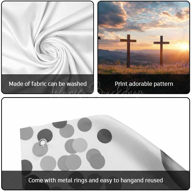 Lofaris Sunrise Cloud Field Cross Easter Garage Door Banner