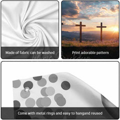 Lofaris Sunrise Cloud Field Cross Easter Garage Door Banner