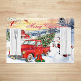 Lofaris Sunset Christmas Tree Truck Snowman Set Of 4 Placemats