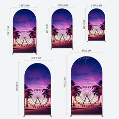 Lofaris Sunset Ferris Wheel Beach Babychella Arch Backdrop