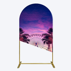 Lofaris Sunset Ferris Wheel Beach Babychella Arch Backdrop