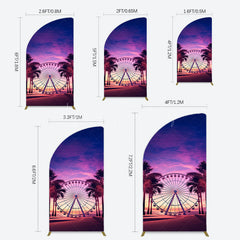 Lofaris Sunset Ferris Wheel Beach Babychella Half Moon Arch Backdrop